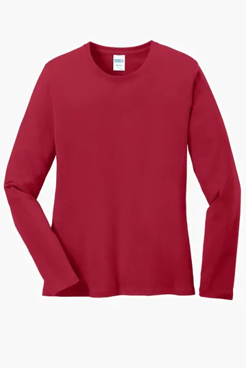 Port & Co Women's Long Sleeve Core Cotton Tee — view 15