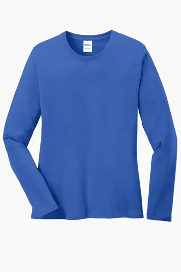 Port & Co Women's Long Sleeve Core Cotton Tee — view 16