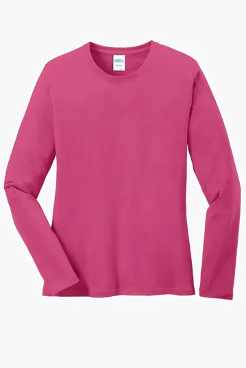 Port & Co Women's Long Sleeve Core Cotton Tee — view 17