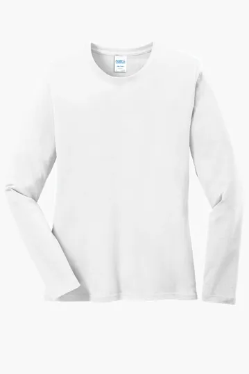 Port & Co Women's Long Sleeve Core Cotton Tee — view 18