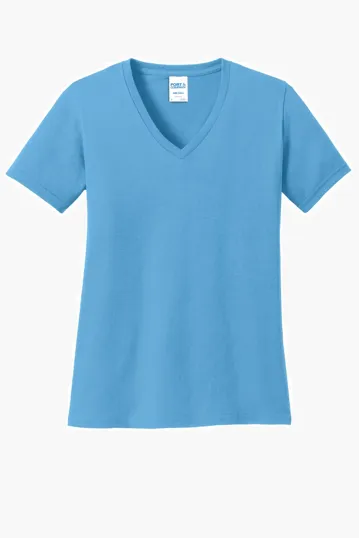 Port & Co Women's Core Cotton V-Neck Tee — view 2