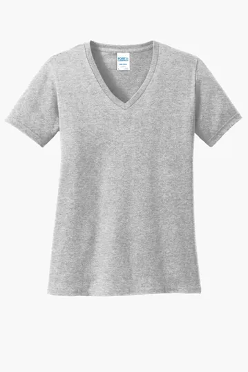 Port & Co Women's Core Cotton V-Neck Tee — view 3