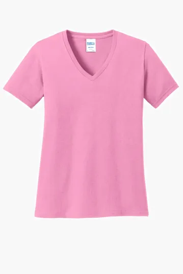 Port & Co Women's Core Cotton V-Neck Tee — view 5