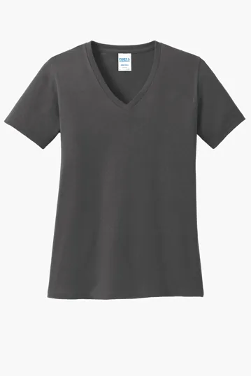Port & Co Women's Core Cotton V-Neck Tee — view 6