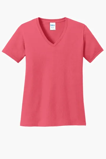 Port & Co Women's Core Cotton V-Neck Tee — view 7