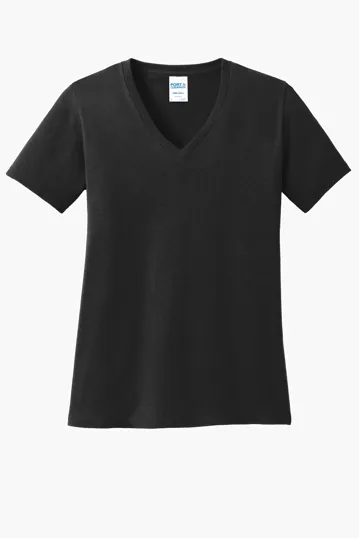 Port & Co Women's Core Cotton V-Neck Tee — view 9