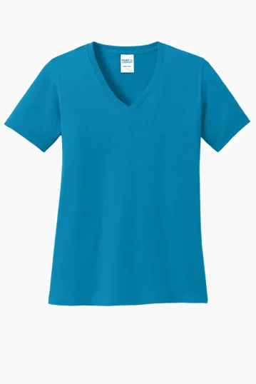 Port & Co Women's Core Cotton V-Neck Tee — view 14