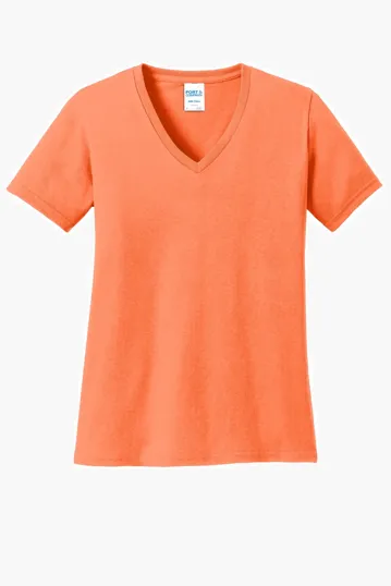 Port & Co Women's Core Cotton V-Neck Tee — view 16