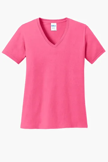 Port & Co Women's Core Cotton V-Neck Tee — view 17