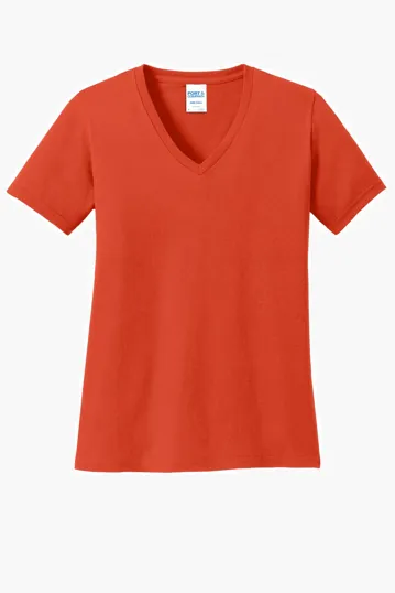 Port & Co Women's Core Cotton V-Neck Tee — view 19
