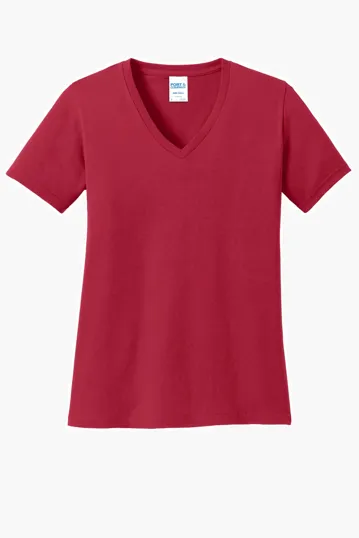 Port & Co Women's Core Cotton V-Neck Tee — view 22