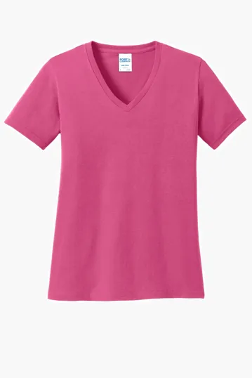 Port & Co Women's Core Cotton V-Neck Tee — view 24