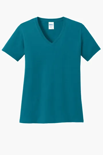 Port & Co Women's Core Cotton V-Neck Tee — view 26