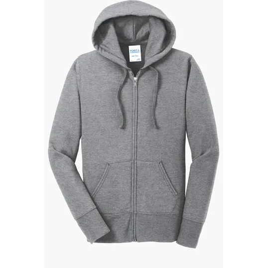 Port & Co Women's Core Fleece Full-Zip Hooded Sweatshirt — view 2