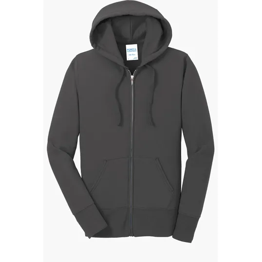 Port & Co Women's Core Fleece Full-Zip Hooded Sweatshirt — view 3
