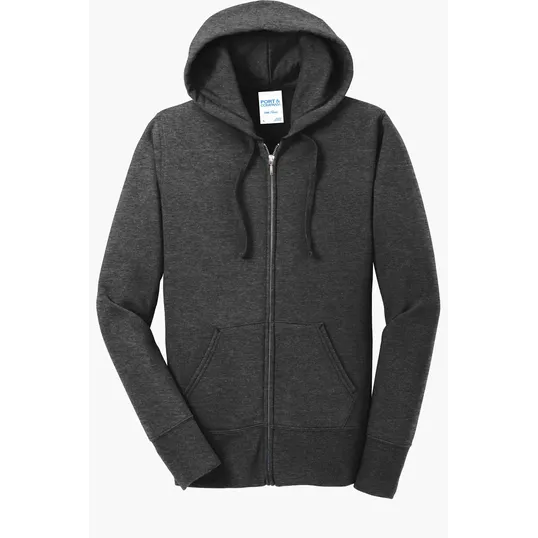 Port & Co Women's Core Fleece Full-Zip Hooded Sweatshirt — view 4