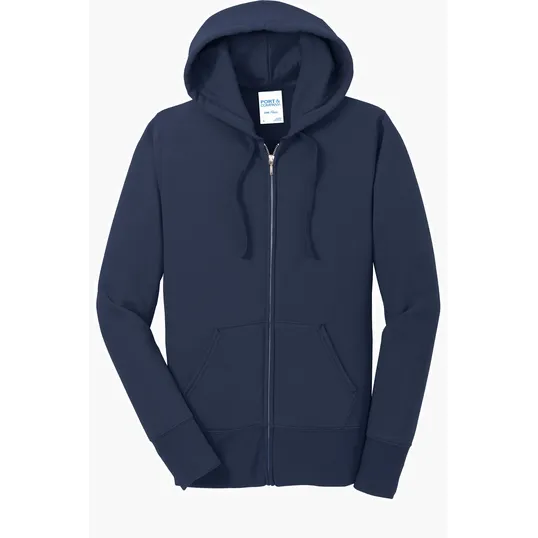 Port & Co Women's Core Fleece Full-Zip Hooded Sweatshirt — view 6