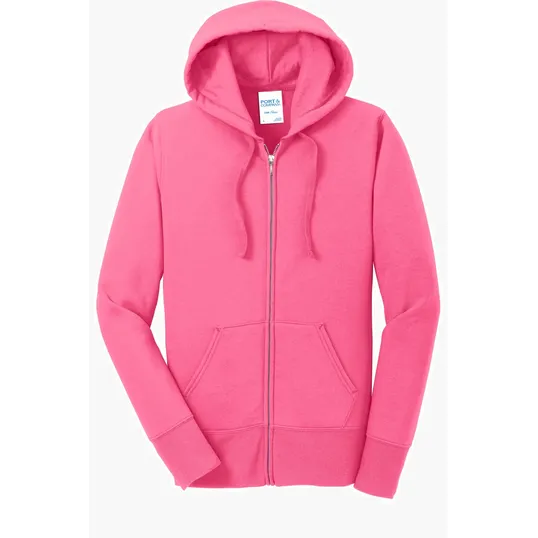 Port & Co Women's Core Fleece Full-Zip Hooded Sweatshirt — view 8