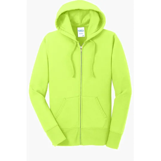 Port & Co Women's Core Fleece Full-Zip Hooded Sweatshirt — view 9