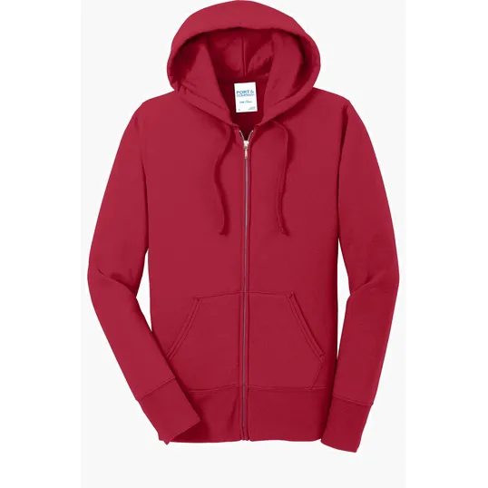 Port & Co Women's Core Fleece Full-Zip Hooded Sweatshirt — view 10