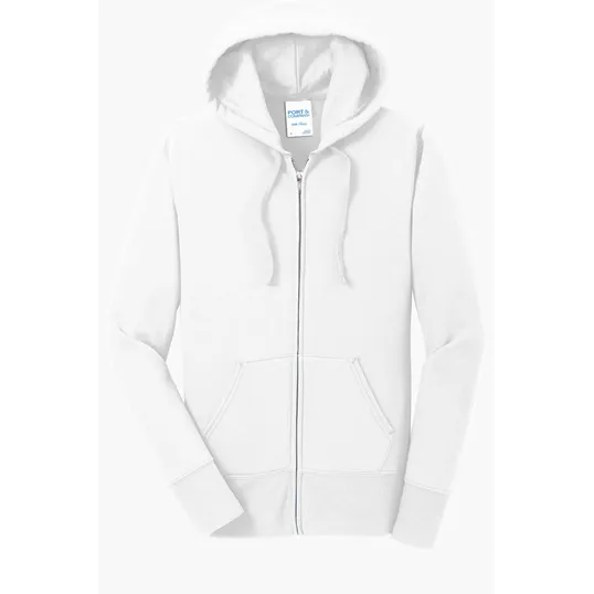 Port & Co Women's Core Fleece Full-Zip Hooded Sweatshirt — view 12