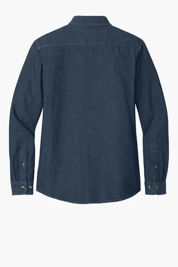 Port & Co Women's Long Sleeve Value Denim Shirt — view 4