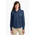 Port & Co Women's Long Sleeve Value Denim Shirt