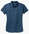 Port & Co Women's Short Sleeve Value Denim Shirt — view 3