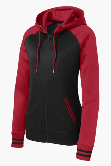 Sport-Tek Women's Sport-Wick Varsity Fleece Full-Zip Hooded Jacket — view 2
