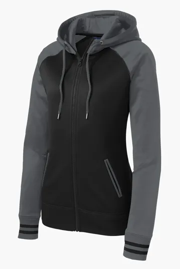Sport-Tek Women's Sport-Wick Varsity Fleece Full-Zip Hooded Jacket — view 3