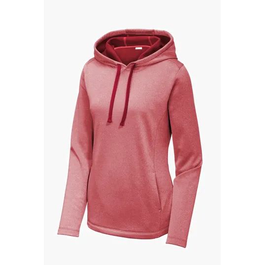Sport-Tek Women's PosiCharge Sport-Wick Heather Fleece Hooded Pullover — view 4