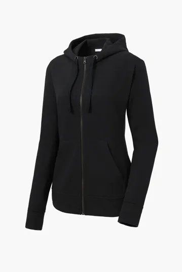 Sport-Tek Women's PosiCharge Tri-Blend Wicking Fleece Full-Zip Hooded Jacket — view 8