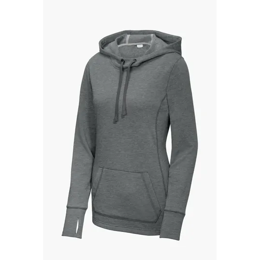Sport-Tek Women's PosiCharge Tri-Blend Wicking Fleece Hooded Pullover — view 2