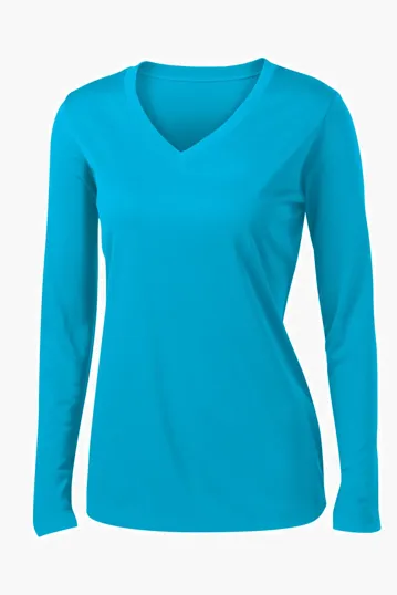 Sport-Tek Women's Long Sleeve PosiCharge Competitor V-Neck Tee — view 2