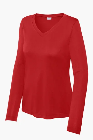 Sport-Tek Women's Long Sleeve PosiCharge Competitor V-Neck Tee — view 6