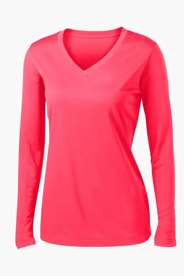 Sport-Tek Women's Long Sleeve PosiCharge Competitor V-Neck Tee — view 9