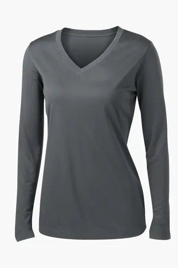 Sport-Tek Women's Long Sleeve PosiCharge Competitor V-Neck Tee — view 10