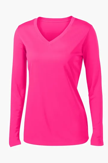 Sport-Tek Women's Long Sleeve PosiCharge Competitor V-Neck Tee — view 12