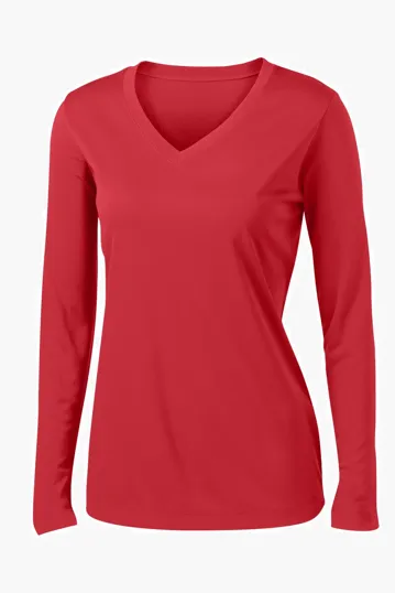 Sport-Tek Women's Long Sleeve PosiCharge Competitor V-Neck Tee — view 18