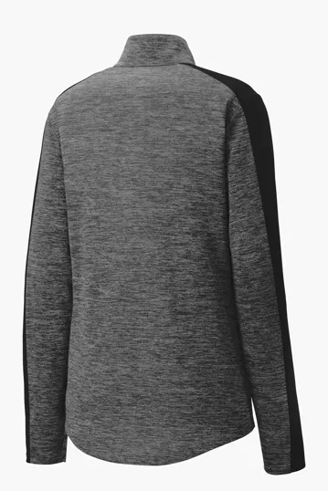 Sport-Tek Women's PosiCharge Electric Heather Colorblock 1/4-Zip Pullover — view 9