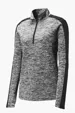 Sport-Tek Women's PosiCharge Electric Heather Colorblock 1/4-Zip Pullover — view 2