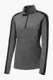 Sport-Tek Women's PosiCharge Electric Heather Colorblock 1/4-Zip Pullover — view 4