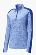 Sport-Tek Women's PosiCharge Electric Heather Colorblock 1/4-Zip Pullover — view 6