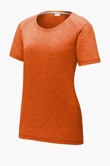 Sport-Tek Women's PosiCharge Tri-Blend Wicking Scoop Neck Raglan Tee — view 2