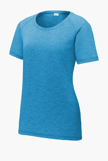 Sport-Tek Women's PosiCharge Tri-Blend Wicking Scoop Neck Raglan Tee — view 5