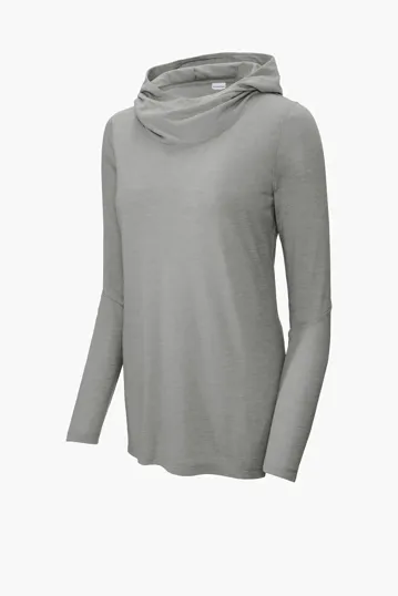 Sport-Tek Women's PosiCharge Tri-Blend Wicking Long Sleeve Hoodie — view 2