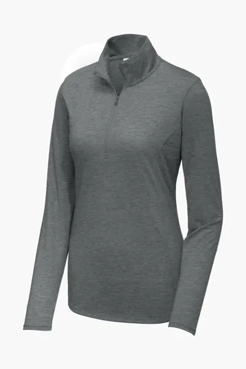 Sport-Tek Women's PosiCharge Tri-Blend Wicking 1/4-Zip Pullover — view 2