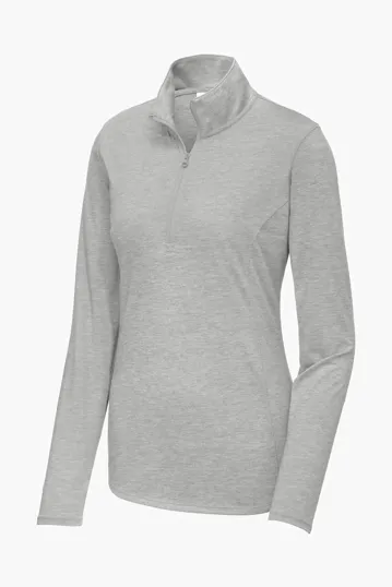 Sport-Tek Women's PosiCharge Tri-Blend Wicking 1/4-Zip Pullover — view 3