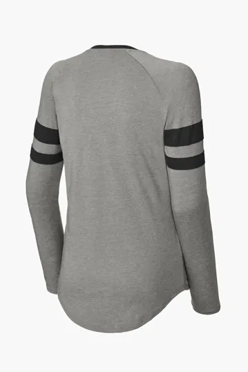 Sport-Tek Women's Halftime Stripe Long Sleeve V-Neck Tee — view 7