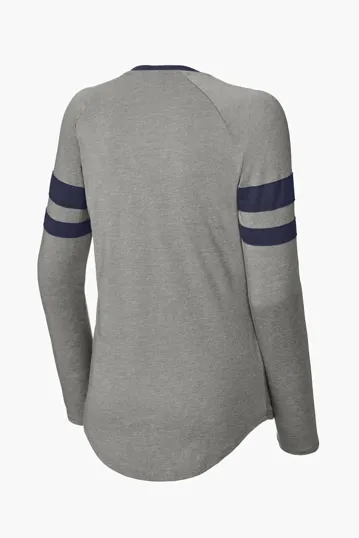 Sport-Tek Women's Halftime Stripe Long Sleeve V-Neck Tee — view 8